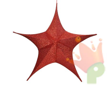 STELLA ROSSA GLITTERATA DA APPENDERE 180 CM