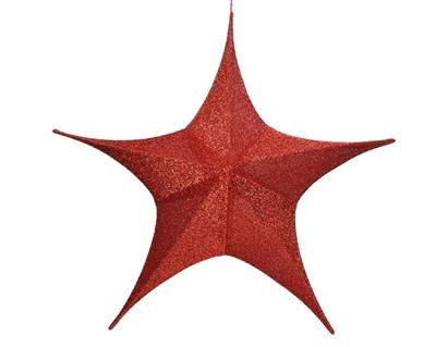 STELLA ROSSA GLITTERATA DA APPENDERE 180 CM