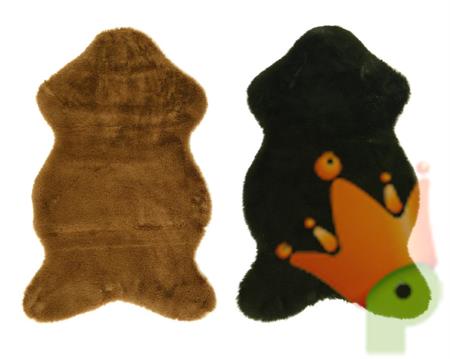 TAPPETO DI PELLICCIA ECOLOGICA NERO/MARRONE