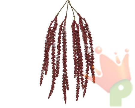 RAMO 45CM CON BACCHE INNEVATO ROSSO