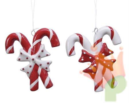 PENDENTE CANDY CANE CON FIOCCO 8X9CM