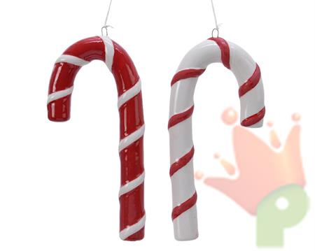 PENDENTE CANDY CANE 2X8X16CM BIANCO/ROSSO