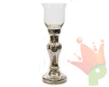 PORTA TEALIGHT 11X38CM ARGENTO