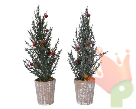 MINI ALBERO CON BACCHE E PIGNE 28 CM