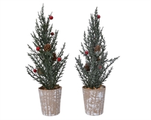 MINI ALBERO CON BACCHE E PIGNE 28 CM