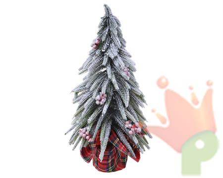 MINI ALBERO INNEVATO CON BACCHE H.27X16 CM