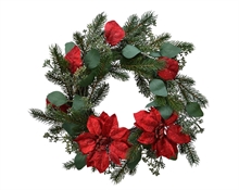 FUORI PORTA 40CM CON STELLE DI NATALE ROSSO