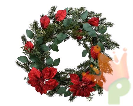 FUORI PORTA 50CM CON STELLA DI NATALE ROSSO