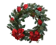 FUORI PORTA 50CM CON STELLA DI NATALE ROSSO