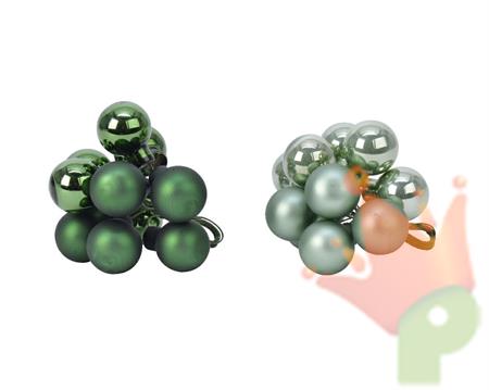 PALLINE DI NATALE A GRAPPOLO VERDE 2 CM 10 PZ