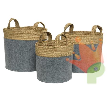CESTINO IN FELTRO 28X26CM GRIGIO