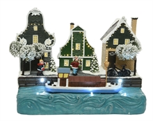 VILLAGGIO 30X22CM 7LED CON BARCA N3