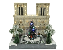 VILLAGGIO 22X29X28CM 42LED NOTRE DAME LUCI E SUONI N9