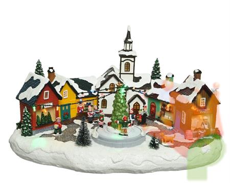 VILLAGGIO NORVEGESE 26X39X23CM 23LED SUONO E MOVIMENTO N102