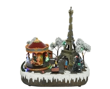 VILLAGGIO 29X24X30CM 44 LED TOUR EIFFEL MOVIMENTO E LUCI n:52