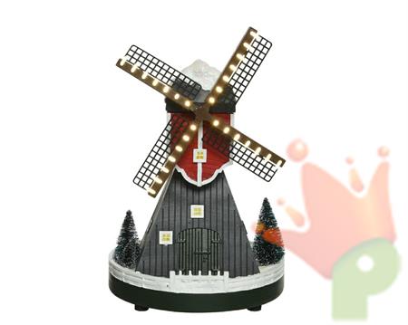 MULINO A MOVIMENTO 19X19X30CM 28LED BIANCO CALDO n°49