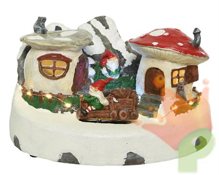 VILLAGGIO DI NATALE CON GNOMI E FUNGHI