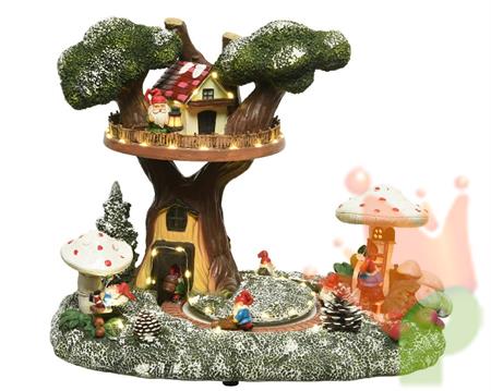 CASA SULL'ALBERO 26X39X33CM 36LED SUONO E MOVIMENTO N62