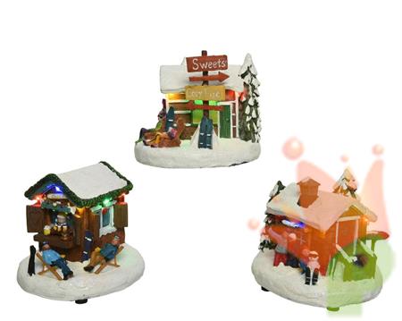 CASETTA SULLA NEVE 7X11CM 5LED BIANCO CALDO