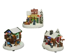 CASETTA SULLA NEVE 7X11CM 5LED BIANCO CALDO