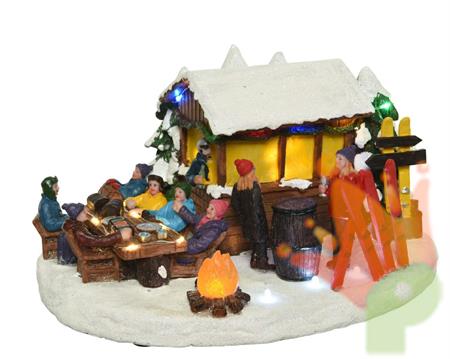 CHALET SCI 22X25X15CM 19LED MULTICOLOR A BATTERIA N23