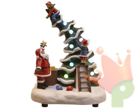 ALBERO IN MOVIMENTO CON BABBO NATALE 16X19X27CM A BATTERIA n°39