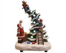 ALBERO IN MOVIMENTO CON BABBO NATALE 16X19X27CM A BATTERIA n°39