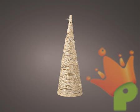 CONO IN CARTA 40CM CON 20 MICROLED BIANCO CALDO