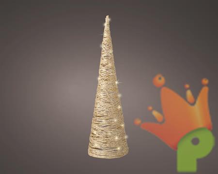 CONO IN CARTA 60CM CON 30 MICROLED BIANCO CALDO