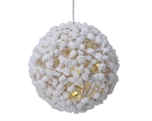 PALLA DI COTONE 20CM CON 15 MICROLED BIANCO CALDO