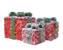 PACCHI REGALO 30CM/40LED 25CM/30LED 20CM/20LED BIANCO CALDO