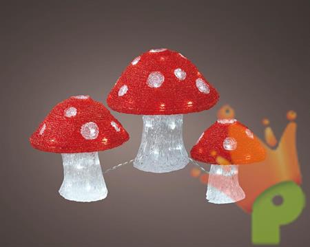 FUNGHI LUMINOSI 25CM/32LED 20CM/24LED 18CM/16LED BIANCO FREDDO