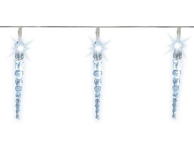 LUCI DI NATALE A GHIACCIOLI  24 LED BIANCO FREDDO
