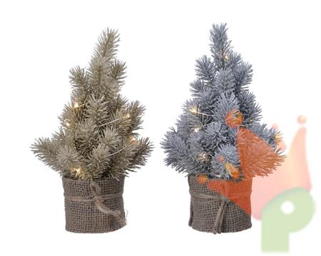 MINI ALBERO ORO-ARGENTO 10 MICROLED