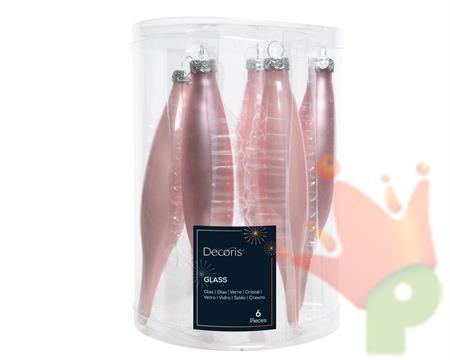 DECORAZIONI PENDENTI 15CM ROSA 6PZ