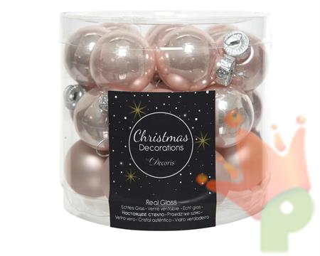PALLINE DI NATALE ROSA 2,5 CM CONFEZIONE 24 PZ