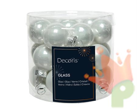 PALLINE DI NATALE BIANCO 2,5 CM CONFEZIONE 24 PZ