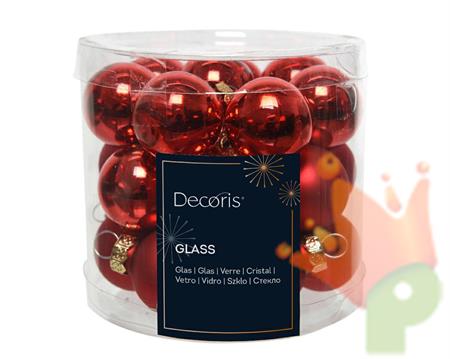 PALLINE DI NATALE ROSSO 2,5 CM CONFEZIONE 24 PZ