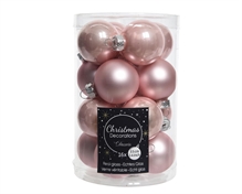 PALLINE DI NATALE IN VETRO ROSA 3,5CM 16PZ