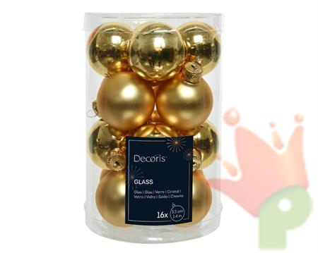 PALLINE DI NATALE ORO 3,5 CM CONFEZIONE 16 PZ