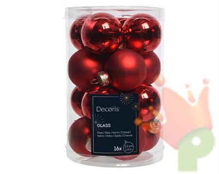 PALLINE DI NATALE ROSSE  3,5 CM CONFEZIONE 16 PZ