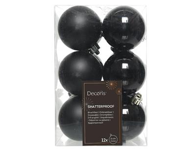 PALLINE DI NATALE NERE 6 CM CONFEZIONE 12 PZ