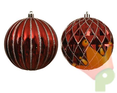PALLINA DI NATALE ROSSA 2 DECORI ASSORTITI