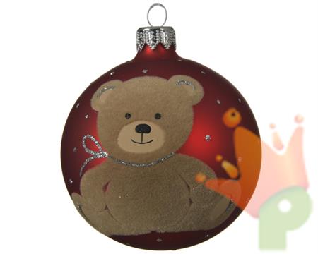 PALLINA PER ALBERO  ROSSA CON ORSETTO