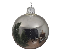 PALLINE DI NATALE ARGENTO LUCIDO 8 CM CONFEZIONE 6 PZ