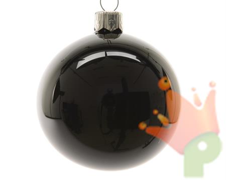 PALLINE DI NATALE NERO LUCIDO 10 CM CONFEZIONE 4 PZ