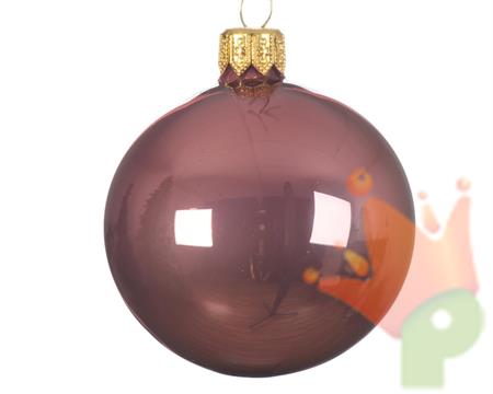 PALLINE DI NATALE ROSA ANTICO LUCIDO 6 CM CONFEZIONE 6 PZ