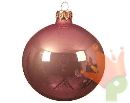PALLINA DI NATALE ROSA ANTICO LUCIDO 15 CM