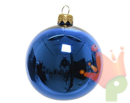 PALLINA PER ALBERO 8CM BLU LUCIDO 6PZ