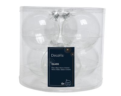 PALLINE DI NATALE TRASPARENTI 8 CM CONFEZIONE 6 PZ
